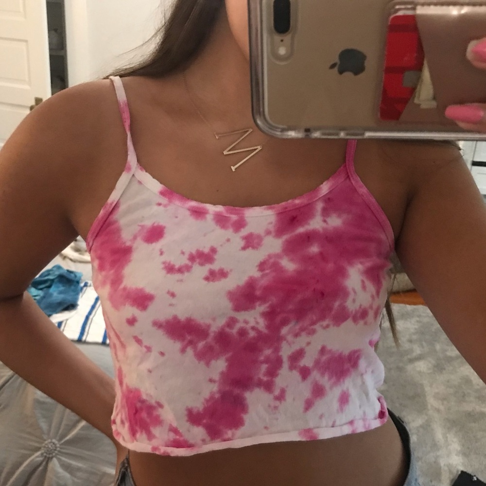 Cropped tie dyed tank top